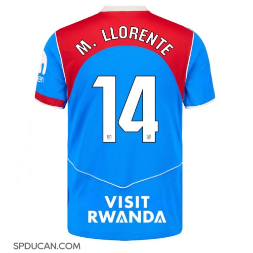 Muški Nogometni Dres Atletico Madrid Marcos Llorente #14 Rezervni 2025-26 Kratak Rukav Muški Nogometni Dres Atletico Madrid Marcos Llorente #14 Rezervni 2025-26 Kratak Rukav